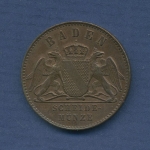 Baden Großherzogtum Kreuzer 1870, Friedrich I., J. 81 vz/st (m2636)