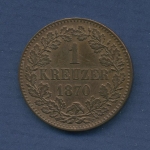 Baden Großherzogtum Kreuzer 1870, Friedrich I., J. 81 vz/st (m2636)