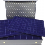 PRO COLLECT Münzbox mit 6 Tableaus für 282 Münzen 22/45 mm gebraucht (Z2226)