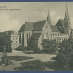 Augsburg Dom und Siegesdenkmal, ungebraucht Einklebespuren (AK3311)
