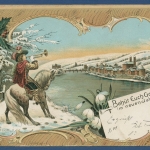 Behüt Euch Gott im neuen Jahr, Reiter mit Trompete, gelaufen 1898 (AK3451)