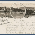 Gruß aus Oberlahnstein und Niederlahnstein Burgen, gelaufen 1901 (AK1728)