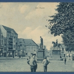 Prenzlau Am Markt Denkmäler Warenhaus Max Levy, gelaufen 1910 (AK3578)