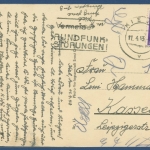 Kiel Rathaus und Stadttheater bei Beleuchtung, gelaufen 1943 (AK3830)