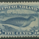 Neufundland 1880 Seehund 34 c mit Falz, kleine Fehler