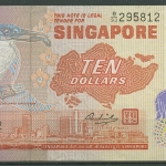 Singapur 10 Dollars 1979, Eisvogel, KM 11 a leicht gebraucht (K626)