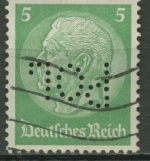 Dt. Reich 1933/36 POL-Lochung kopfstehend Hindenburg 515 POL gestempelt