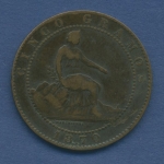 Spanien 5 Centimos 1870 OM Provisorische Regierung KM 662 fast ss (m1057)
