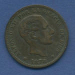 Spanien 5 Centimos 1878 OM Alfonso XII. KM 674 ss/ss+ (m1056)