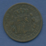 Spanien 5 Centimos 1878 OM Alfonso XII. KM 674 ss/ss+ (m1056)