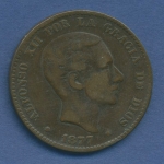 Spanien 10 Centimos 1877 OM Alfonso XII. KM 675 sehr schön (m1055)