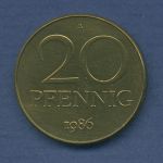 DDR 20 Pfennig 1986 Kursmünze, J 1511 vz/st (m2854)