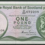 Schottland Royal Bank of Scotland 1 Pound 1972, KM 336 a, kassenfrisch (K589)