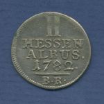 Hessen Kassel 2 Albus 1782 B.R. Friedrich II., Schütz 1977 ss-vz (m3008)