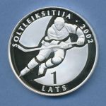 Lettland 1 Lats 2001, Silber, Eishockey, KM 50 PP (m4227)