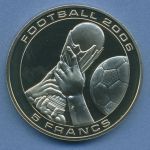 Kongo 5 Franc 2006 Fußball-WM vz/st (m4337)