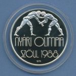 Ungarn 500 Forint 1987 Olympia Ringen, Silber, KM 660 PP in Kapsel (m4414)