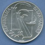 San Marino 500 Lire 1988 Olympia Skifahrer, Silber, KM 216 vz/st (m4434)