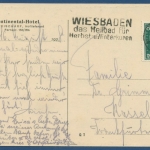 Kiel Continental-Hotel W. Dreischärf Hoflieferant gelaufen 1928 (AK103)