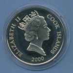 Cook-Inseln 1 Dollar 2000 Meeresschutz Fische Sägebarsch pp in Kapsel (m4531)