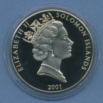 Salomonen 1 Dollar 2001 Meeresschutz Fische, farbig, PP in Kapsel (m4534)
