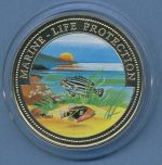 Somalia 10 Dollar 1998 Meeresschutz Fische, farbig, PP in Kapsel (m4556)