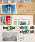 DDR 14 Briefe, meist-R-Bf mit Satzfrankaturen, Blocks, Kleinbogen (XL9898)