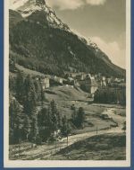 Pontresina Stadtansicht gegen die Berge, gelaufen 1927 (AK4272)