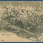 Täler von Zermatt und Sas-Fee, gelaufen 1906, Nadellöcher (AK4264)