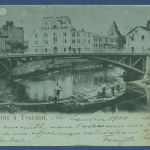 Caserne à Yverdon Mondschein Boot, gelaufen 1899 (AK4251)