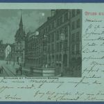 Gruss aus Bern Spitalmarkt Dudelsackpfeiffer-Brunnen, gelaufen 1900 (AK4248)