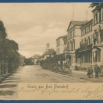 Gruß aus Bad Nenndorf Hauptstraße, gelaufen 1909, (AK229)