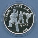 Korea Nord 7 Won 2002 Olympia Taekwondo, Silber, KM 881 PP in Kapsel (m4609)