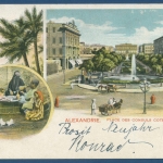 Alexandria Place des Consuls Coté est, gelaufen ca. 1900 Marke fehlt (AK267)