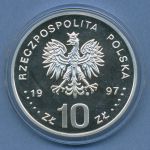 Polen 10 Zlotych 1997, Heiliger Adalbert, Silber, KM Y321 PP in Kapsel (m4657)