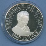 Tschad 1000 Francs 1999 Statuen, Silber, PP in Kapsel (m4704)