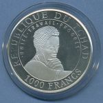 Tschad 1000 Francs 1999 Stonehenge, Silber, PP in Kapsel (m4705)