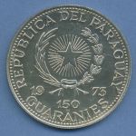 Paraguay 150 Guaranies 1973 Olympia München Boxen, Silber KM 37 vz aus PP (m4715)