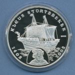 Benin 1000 Francs 2002 Klaus Störtebeker, Silber, KM 62 PP in Kapsel (m4732)