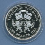 Togo 1000 Francs 2009 Segelschiff Mary Rose, Silber, PP in Kapsel (m4757)