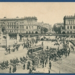 Berlin Bahnhof Hallesches Tor Straßenbahn, gelaufen 1913 (AK293)