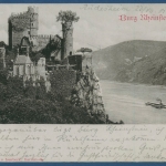 Burg Rheinstein Oberes Mittelrheintal Rheindampfer, gelaufen 1901 (AK303)