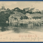 Gruß aus Halle an der Saale Bergschänke, gelaufen 1901 mit Bahnpost (AK420)
