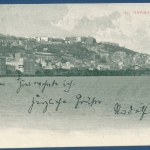Neapel Stadtansicht vom Meer, gelaufen 1900 von Pompei (AK375)