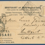 Niederländisch-Indien Java Ausbruch des Vulkans Bromo, gelaufen 1902 (AK385)