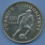 Türkei 100 Lira 1982 Fußball-WM Spanien, KM 951 vz/st (m4807)