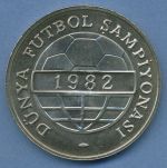 Türkei 100 Lira 1982 Fußball-WM Spanien, KM 951 vz/st (m4807)