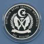 Westsahara 500 Pesetas 1993 Elefant, Silber, KM 11 PP in Kapsel (m4818)