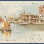Venedig Der alte Hafen die Mole Gondeln, gelaufen 1901 (AK623)