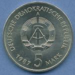 DDR 5 Mark 1987 Nikolaiviertel Berlin, J 1613 vz/st (m4841)